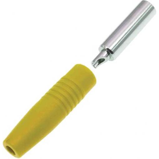 RS PRO Zásuvka na banánky, 4 mm, 30V, 24A, Žlutá, Vnitřní Pájecí, materiál kontaktu: Mosaz, délka: 35 mm, pokovení