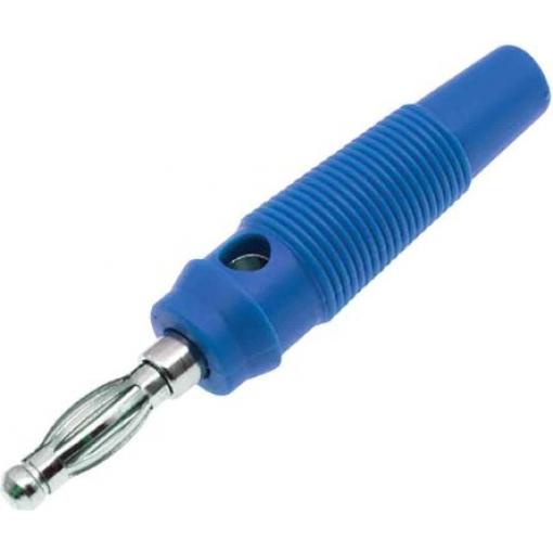 RS PRO Banánek, 4 mm, 30V, 24A, Modrá, Vnější Šroubová, materiál kontaktu: Mosaz, délka: 55.8 mm, pokovení kontaktu: