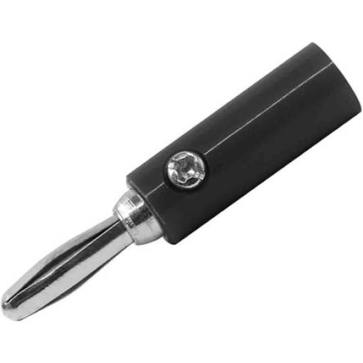 RS PRO Banánek, 4 mm, 30V, 24A, Černá, Vnější Přenos, materiál kontaktu: Mosaz, délka: 48 mm, pokovení kontaktu: Nikl