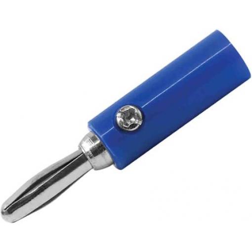 RS PRO Banánek, 4 mm, 30V, 24A, Modrá, Vnější Přenos, materiál kontaktu: Mosaz, délka: 46 mm, pokovení kontaktu: Nikl