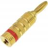 RS PRO Banánek, 4 mm, 30V, 24A, Červená, Vnější Přenos, materiál kontaktu: Mosaz, délka: 45 mm, pokovení kontaktu: Zlatá