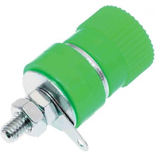 RS PRO Zásuvka na banánky, 4 mm, 30V, 24A, Zelená, Vnitřní Pájecí, materiál kontaktu: Mosaz, délka: 32.5 mm, pokovení