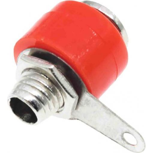 RS PRO Zásuvka na banánky, 4 mm, 30V, 19A, Červená, Vnitřní Pájecí, materiál kontaktu: Mosaz, délka: 15 mm, pokovení