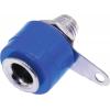 RS PRO Zásuvka na banánky, 4 mm, 30V, 19A, Modrá, Vnitřní Pájecí, materiál kontaktu: Mosaz, délka: 15 mm, pokovení