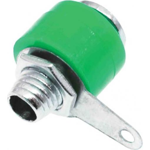 RS PRO Zásuvka na banánky, 4 mm, 30V, 19A, Zelená, Vnitřní Pájecí, materiál kontaktu: Mosaz, délka: 15 mm, pokovení