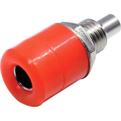 RS PRO Zásuvka na banánky, 4 mm, 30V, 24A, Červená, Vnitřní Pájecí, materiál kontaktu: Mosaz, délka: 21.3 mm, pokovení