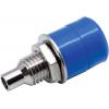 RS PRO Zásuvka na banánky, 4 mm, 30V, 24A, Modrá, Vnitřní Pájecí, materiál kontaktu: Mosaz, délka: 21.3 mm, pokovení