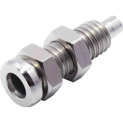 RS PRO Zásuvka na banánky, 4 mm, 30V, 24A, Stříbrná, Vnitřní Pájecí, materiál kontaktu: Mosaz, délka: 21.3 mm, pokovení