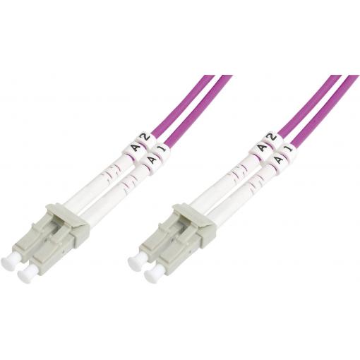 Digitus DK-2533-03-4 optické vlákno optické vlákno kabel 3.00 m fialová [1x zástrčka LC - 1x zástrčka LC] 50/125 µ Multimode OM4