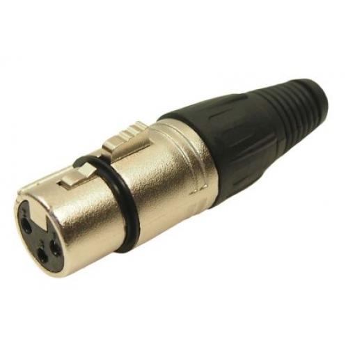 RS PRO Konektor XLR, počet kontaktů: 3, orientace těla: Rovný Vnitřní, pokovení: Stříbrná, Kabel