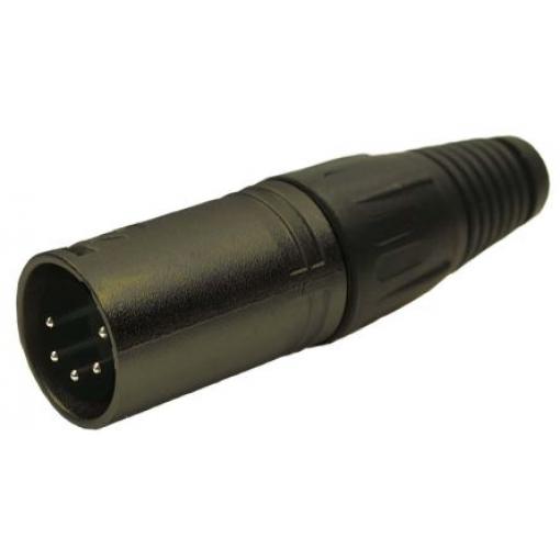 RS PRO Konektor XLR, barva Černá, počet kontaktů: 5, orientace těla: Rovný Vnější, pokovení: Stříbrná, Kabel
