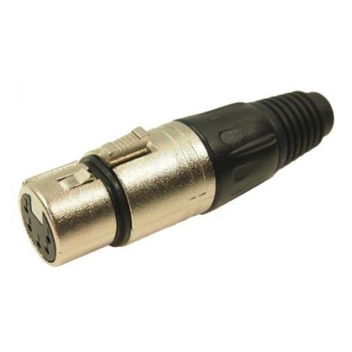 RS PRO Konektor XLR, barva Černá, počet kontaktů: 5, orientace těla: Rovný Vnitřní, pokovení: Stříbrná, Kabel