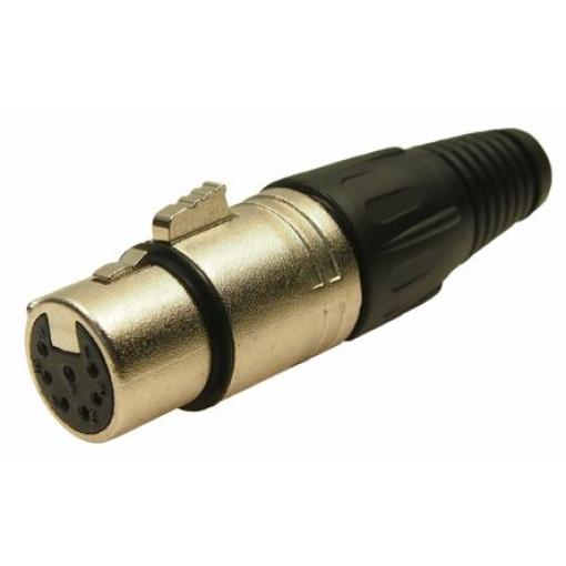 RS PRO Konektor XLR, barva Černá, počet kontaktů: 7, orientace těla: Rovný Vnitřní, pokovení: Stříbrná, Kabel