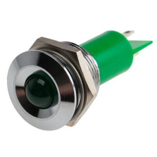 Indikátor pro montáž do panelu Prominentní barva Zelená, 130 V dc, 230 V ac RS PRO