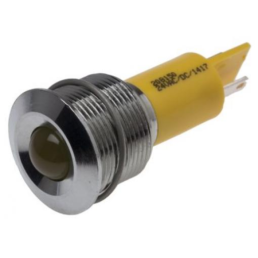 Indikátor pro montáž do panelu Prominentní barva Žlutá Pájecí plíšek, 24 V ac/dc RS PRO, IP67