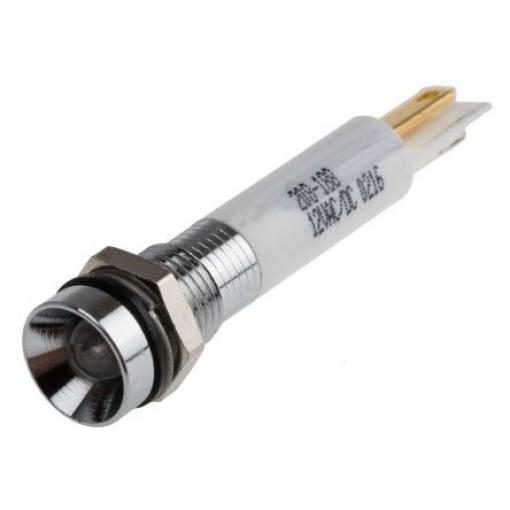 Indikátor pro montáž do panelu Zapuštěný barva Bílá Pájecí plíšek, 12 V dc RS PRO, IP67