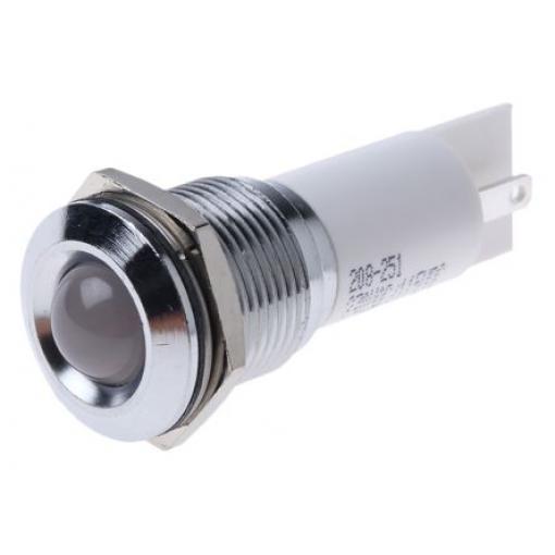 Indikátor pro montáž do panelu Prominentní barva Bílá Pájecí plíšek, 115 V dc, 230 V ac RS PRO