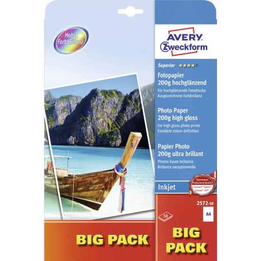 Avery-Zweckform Superior Photo Paper Inkjet BIG PACK 2572-50 fotografický papír A4 200 g/m² 50 listů vysoce lesklý