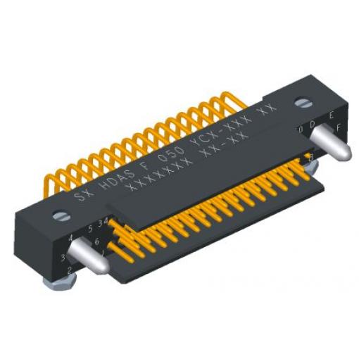 Amphenol Socapex Konektor PCB, řada: HDAS, Deska-deska, počet kontaktů: 50, počet řad: 3, rozteč: 1.91 mm, orientace