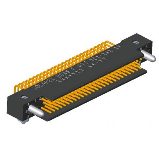 Amphenol Socapex Konektor PCB, řada: HDAS, Deska-deska, počet kontaktů: 77, počet řad: 3, rozteč: 1.91 mm, orientace