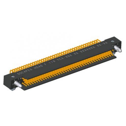 Amphenol Socapex Konektor PCB, řada: HDAS, Deska-deska, počet kontaktů: 119, počet řad: 3, rozteč: 1.91 mm, orientace