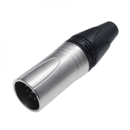 RS PRO Konektor XLR, barva Černá, Stříbrná, počet kontaktů: 6, orientace těla: Rovný Vnější, pokovení: Nikl, Kabel, 75 V