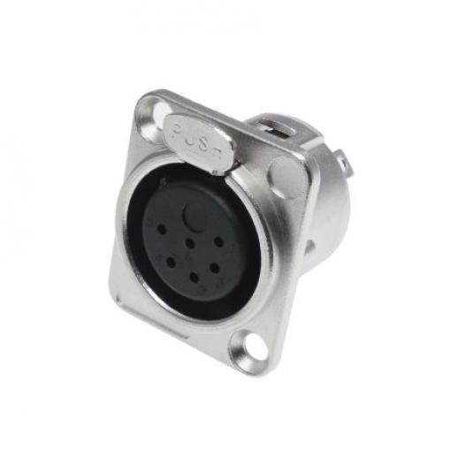 RS PRO Konektor XLR, barva Stříbrná, počet kontaktů: 6, orientace těla: Rovný Vnitřní, pokovení: Nikl, Panel, 50 V