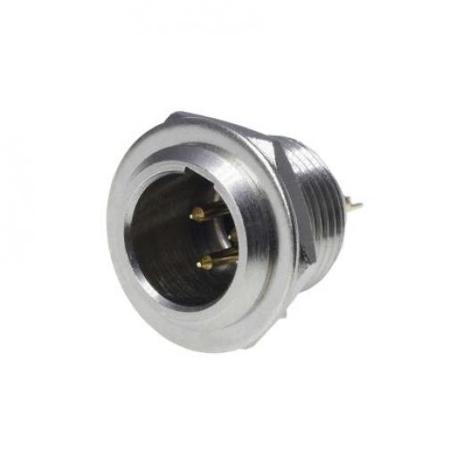 RS PRO Konektor XLR, barva Stříbrná, počet kontaktů: 3, orientace těla: Rovný Vnější, pokovení: Zlatá, Panel, 50 V