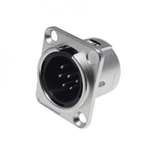 RS PRO Konektor XLR, barva Stříbrná, počet kontaktů: 6, orientace těla: Rovný Vnější, pokovení: Stříbrná, Panel, 50 V