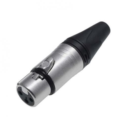 RS PRO Konektor XLR, barva Stříbrná, Černá, počet kontaktů: 3, orientace těla: Rovný Vnitřní, pokovení: Stříbrná, Kabel,