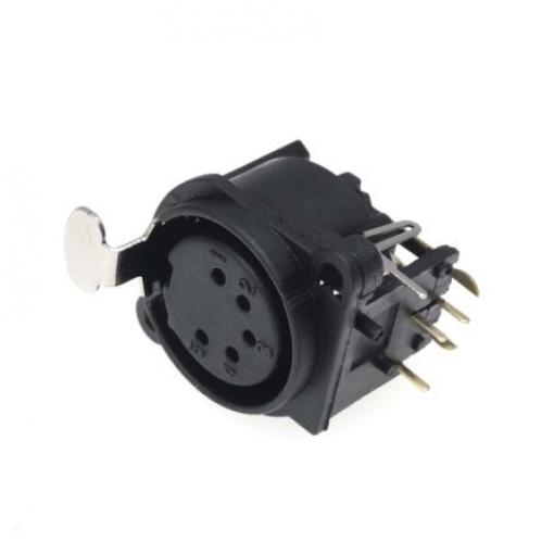 RS PRO Konektor XLR, barva Černá, počet kontaktů: 5, orientace těla: Rovný Vnitřní, pokovení: Zlatá, Panel, 50 V