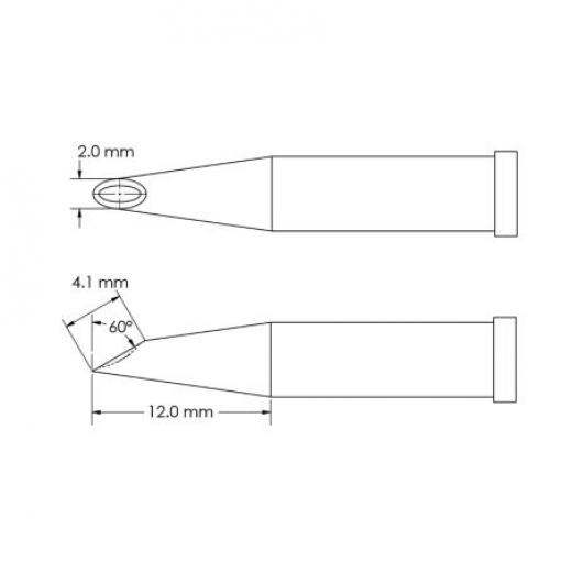 Metcal Pájecí hrot 4.1 mm 12 mm 60 ° Kopyto