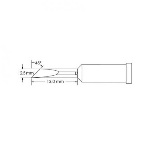 Metcal Pájecí hrot 13 mm 13 mm 45 ° Nůž