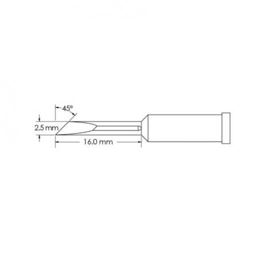 Metcal Pájecí hrot 16 mm 16 mm 45 ° Nůž