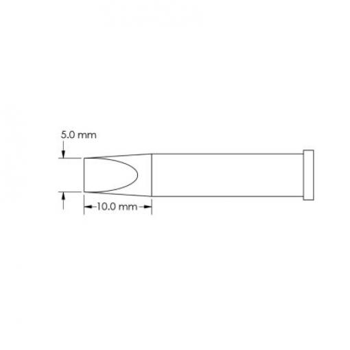 Metcal Pájecí hrot, číslo modelu: GT6-CH0050S 5.0 x 10 mm 10 mm Sekáč
