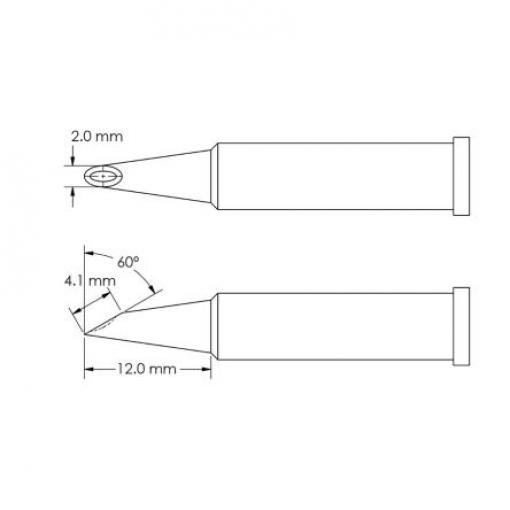 Metcal Pájecí hrot 4.1 mm 12 mm 60 ° Kopyto