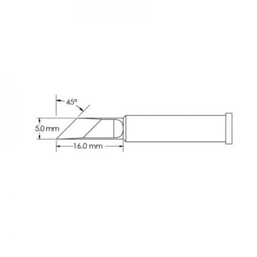 Metcal Pájecí hrot 16 mm 16 mm 45 ° Nůž