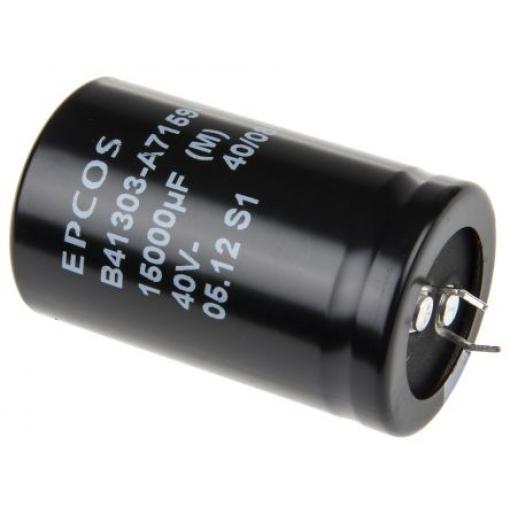 Kondenzátor, řada: B41303 15000 μFμF ±20 %% 27 mΩmΩ 40 V dcV dc, Nasazovací Elektrolytický Epcos
