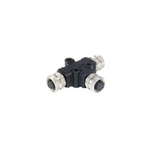 Bulgin Adaptér pro kulaté konektory, řada: M12, orientace těla: T M12 Vnitřní, 80 °C 4, -25 °C M12 Vnější, IP67