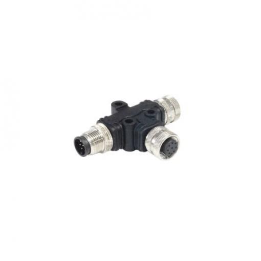 Bulgin Adaptér pro kulaté konektory, řada: M12, orientace těla: T M12 Vnitřní, 80 °C 8, -25 °C M12 Vnější, IP67