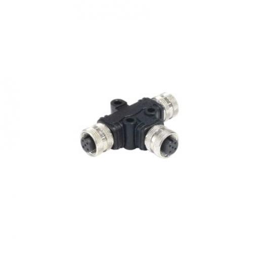 Bulgin Adaptér pro kulaté konektory, řada: M12, orientace těla: T M12 Vnitřní, 80 °C 5, -25 °C M12 Vnitřní, IP67