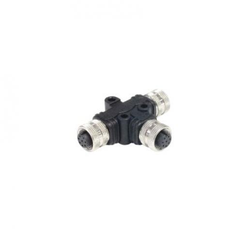 Bulgin Adaptér pro kulaté konektory, řada: M12, orientace těla: T M12 Vnitřní, 80 °C 8, -25 °C M12 Vnitřní, IP67