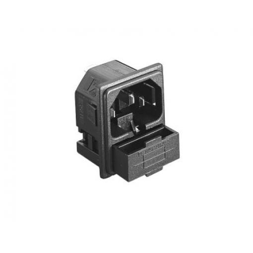 Bulgin Konektor IEC C14, orientace těla: Rovný, Zacvakávací montáž velikost pojistky 5 x 20 mm Vnější, 250 V 10A