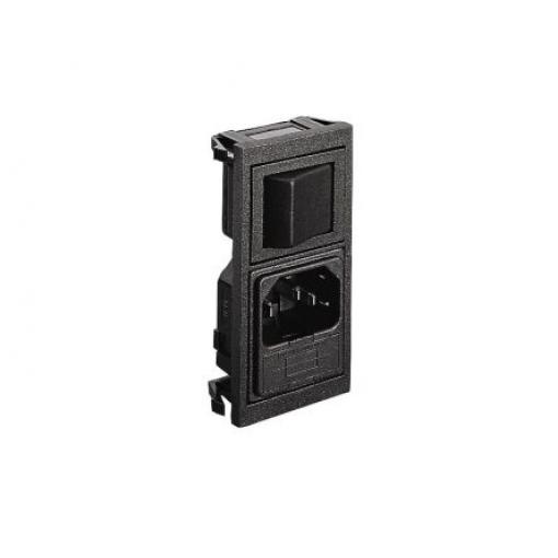 Bulgin Konektor IEC C14, orientace těla: Rovný, Zacvakávací montáž velikost pojistky 5 x 20 mm Vnitřní, 250 V 10A