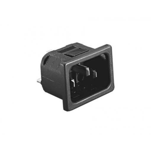 Konektor IEC, Samec, orientace těla: Pravý úhel, Nasazovací, 10A, 250 V