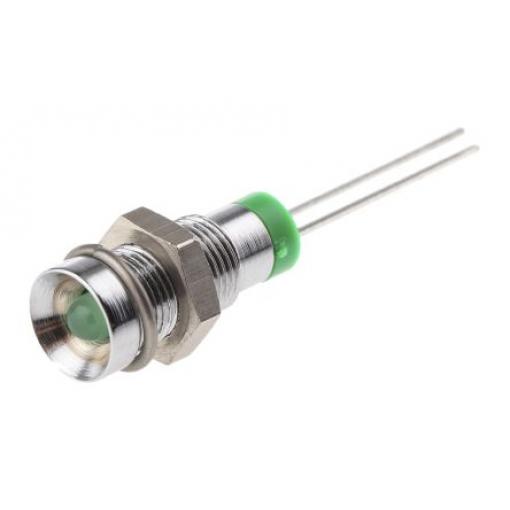 Indikátor pro montáž do panelu Zapuštěný barva Zelená Kabel, 2 V dc RS PRO Montáž do panelu