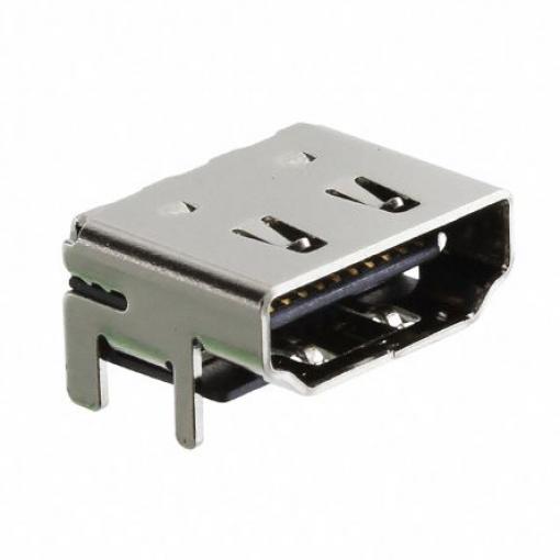 Samtec Konektor HDMI, číslo řady: HDMR, Standard Vnitřní, počet kontaktů: 19, orientace těla: Pravý úhel, 40 V ac