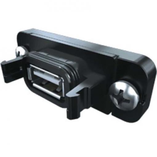 Samtec Konektor USB, řada: RPBU Vnitřní, počet portů: 1portový, orientace těla: Rovný USB typu A, Panel USB 2.0, IP68,