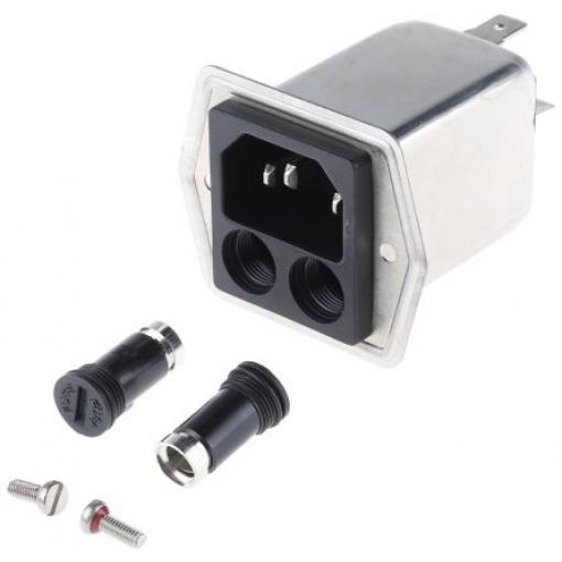 Schurter Konektor IEC 4A C14 Vnější, Montáž do panelu 5 x 20 mm, 250 V ac, 60 Hz Pájecí, 85 °C, -25 °C 5707.0401.312