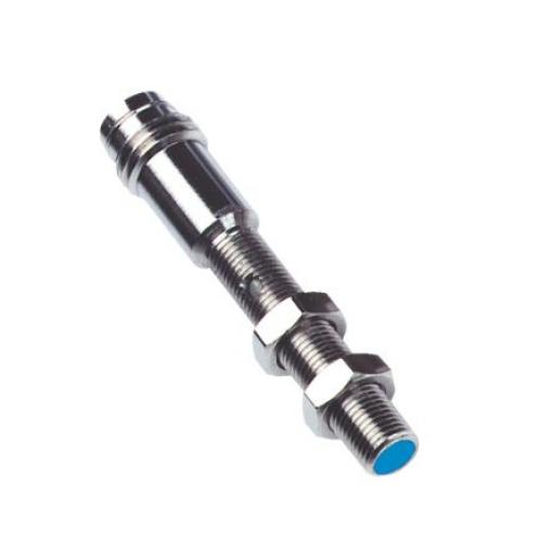 Indukční bezdotykový snímač 1,5 mm, výstup: NPN normálně zavřený Válcový M5 <font face="symbol">´</font> 0,5 10 → 30 V. IP67 3000Hz
